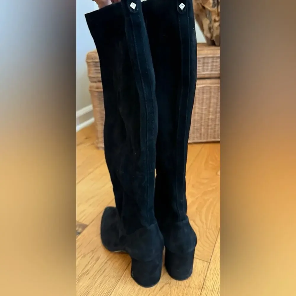 Sam Edelman Knee High Suede Boots Black Women’s 10.5 EUC